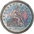 1874 Liberty Seated 25C. Arrows NGC Proof 65