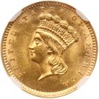 1857 $1 Gold Indian NGC MS63