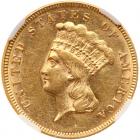 1874 $3 Gold NGC AU55