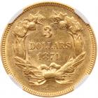 1874 $3 Gold NGC AU55 - 2