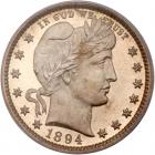 1894 Barber 25C PCGS PF65 CAM