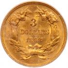 1868 $3 Gold PCGS MS62 - 2