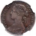 Great Britain. Farthing, 1860 NGC EF40 BR