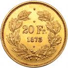 Switzerland. Gold Pattern 20 Francs, 1873 NGC Unc - 2