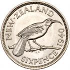 New Zealand. Sixpence, 1940 NGC MS66 - 2