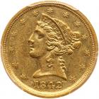 1842-C $5 Liberty. Lg Date PCGS AU58