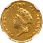 1855-C $1 Gold Indian NGC AU58