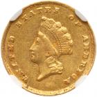 1855-C $1 Gold Indian NGC AU58