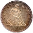 1867 Liberty Seated 25C PCGS MS64