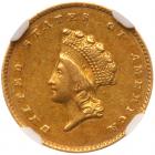 1855-O $1 Gold Indian NGC AU55