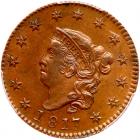 1817 Coronet Head 1C. 13 Stars PCGS AU53