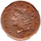 1839 N-13 R2 Booby Head NGC graded MS65 Brown