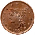 1842 N-6 R1 Large Date PCGS graded MS66 Brown, CAC Approved