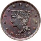 1842 Coronet Head 1C. Lg Date PCGS MS65 BR