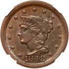 1848 N-2 R2 Repunched 18 NGC graded MS61 Brown