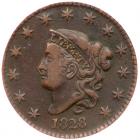 1828 Coronet Head 1C. Lg Narrow Date