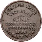 Australia. Joseph Moir. Penny, 1858 Fine