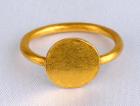 Byzantine Gold Ring with Blank Disk Singet Ring, ca. 6th-9th Century AD