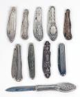 A Collection of Ten Sterling Silver Pocket Knives