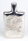 Striking Sterling Silver Flask With Dragon Design