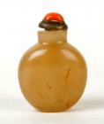 Chinese Jadeite and Coral Snuff Bottle