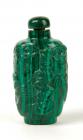 Carved Chinese Malachite Snuff Bottle