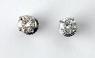 Diamond, 14K White Gold Stud Earrings