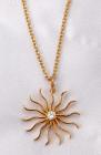 Diamond, 14K Yellow Gold Starburst Pendant & Chain