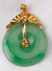 Jadeite, 14K Yellow Gold Pendant