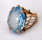 Lady's Blue Stone, 14K Yellow Gold Ring