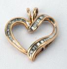 Diamond, 10K Yellow Gold Heart Shaped Pendant