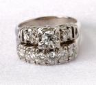 Lady's Diamond, 14K White Gold Vintage Wedding Ring Set