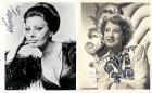 Legendary Best Actress Winners - Collection of 4 Signed Portraits Including Loren, Shearer, Fontaine and Jones