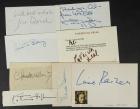 Academy Award Winning Actresses - Collection of 8 Signatures Including Hepburn, Colbert, Shearer and Rainer