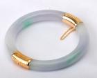 Jade, 14K Yellow Gold Bangle Bracelet