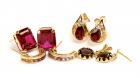 Collection of Gemstone, 14K Yellow Gold Earrings