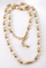 Cultured Pearl, 14K Yellow Gold Bead Necklace