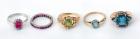 Collection of Lady's Gemstone, Diamond, Gold Rings