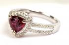 Lady's Ruby, Diamond, 14K White Gold Ring