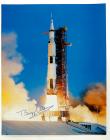 1980s Buzz Aldrin signed Apollo 11 launch color litho