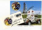 1970 Apollo 17 Jack Schmitt signed cover & litho