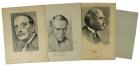 H.M. Herrin Sketches of Rudyard Kipling, Sinclair Lewis, & H.G. Wells