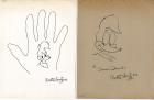 Greats In Animation - 2 Illustrations and Signatures of Walter Lantz, Historic Photo and Signature of Mel Blanc - 2