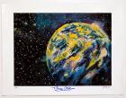 1997 Buzz Aldrin & artist signed & numbered Earth poster