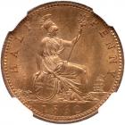 Great Britain. Halfpenny, 1860 NGC MS65 RD - 2