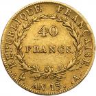 France. 40 Francs, AN 13-A VF - 2