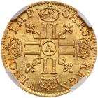 France. 1/2 Louis d'or, 1643-A NGC MS63 - 2