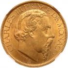 Monaco. 100 Francs, 1884-A NGC MS63