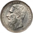 Belgian Congo. 5 Francs, 1887 NGC MS64