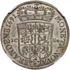 German States: Brandenburg. 2/3 Taler, 1691-ICS NGC MS62 - 2